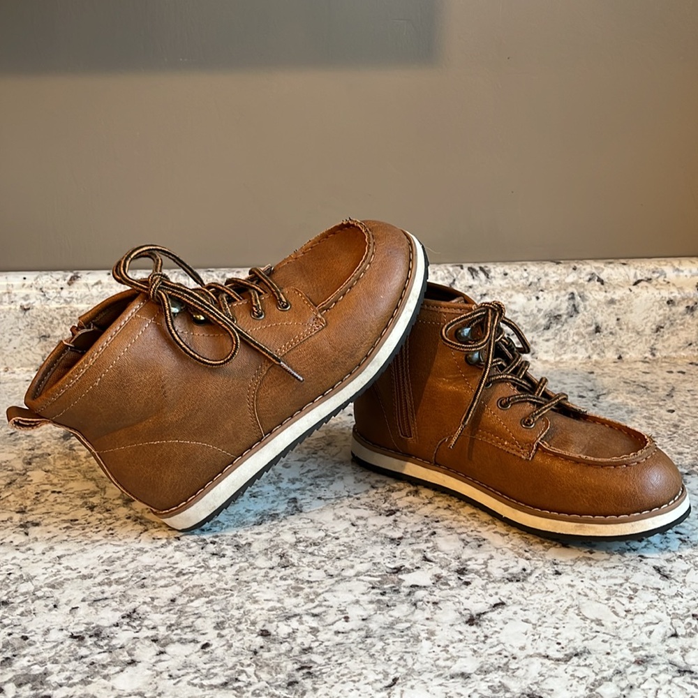 Gap Boys Leather Boots, Cognac, Size 1